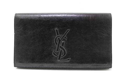 ysl black patent bag|YSL patent leather clutch.